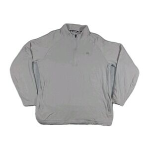 Travis Mathew 1/4 Zip Mock Neck  Gray Pullover Performance Golf Sweater Mens LG
